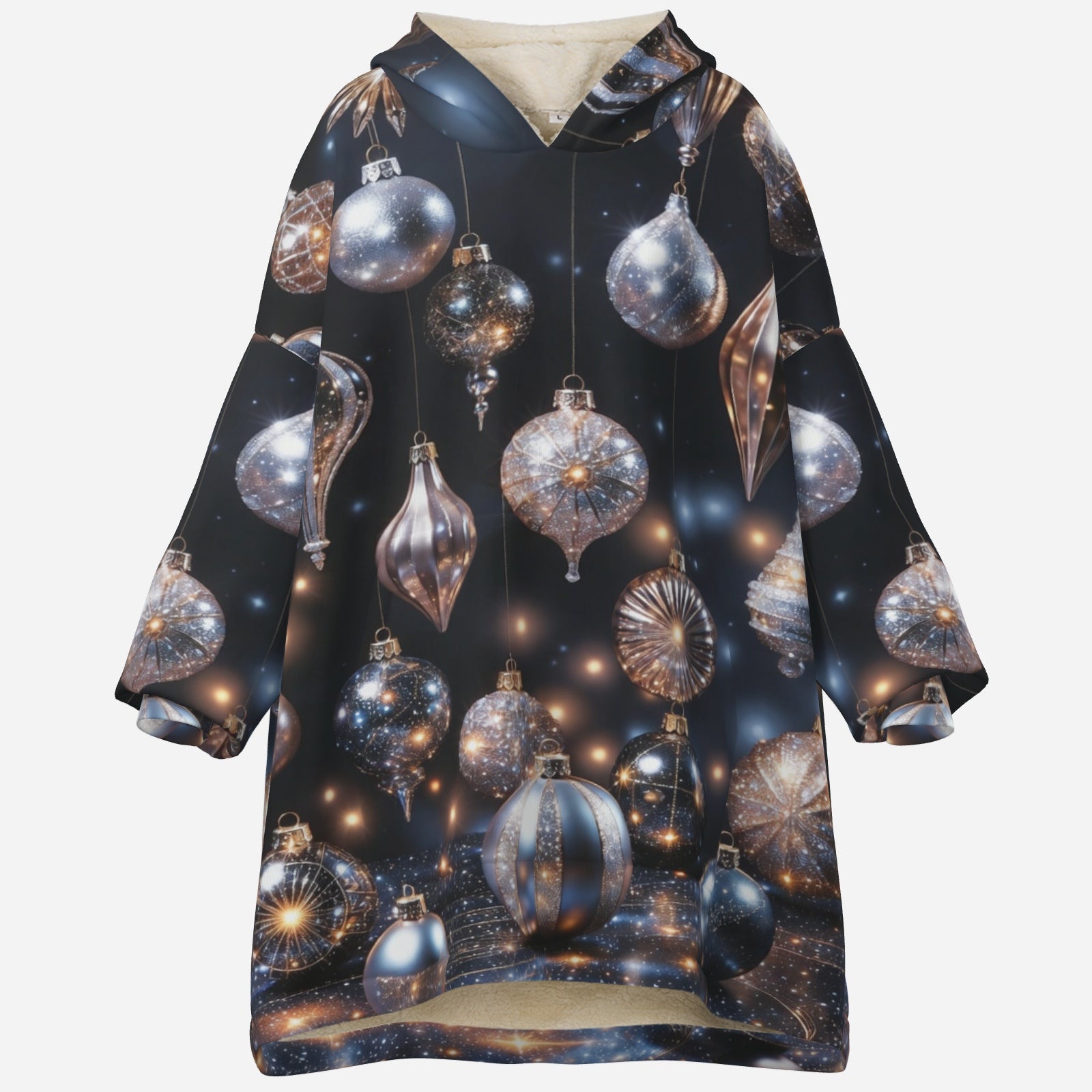 Celestial Ornament Glow — Women’s Fleece Long Hoodie (Cozy Luxe)