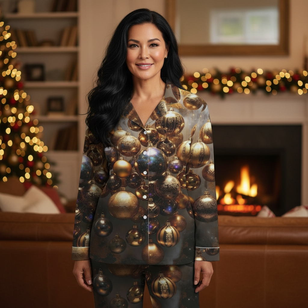 Gilded Galaxy Women's Christmas Pajama Set, main product photo