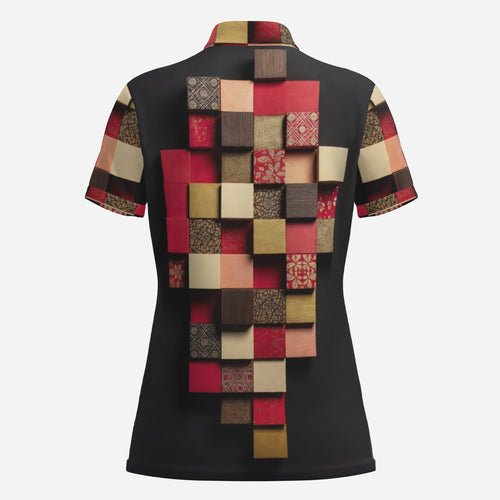 Black Mosaic Women's Polo by QuinZen Collective – view 2