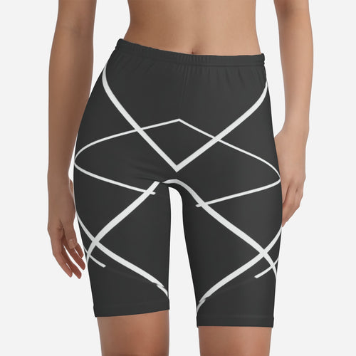Black Diamond Line Biker Shorts by QuinZen Collective – view 1