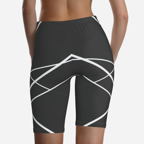 Black Diamond Line Biker Shorts by QuinZen Collective – view 2