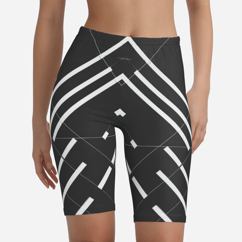 Black Chevron Biker Shorts by QuinZen Collective – view 1