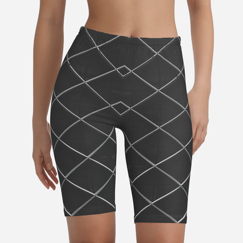 Black Lattice Biker Shorts by QuinZen Collective – view 1