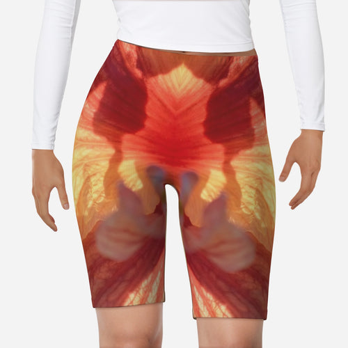 Autumn Leaf Double-Sided Yoga Shorts by QuinZen Collective – view 1