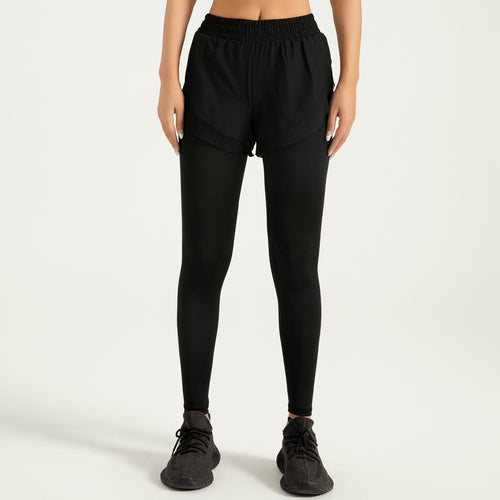 2-in-1 Athletic Leggings with Shorts by QuinZen Collective – view 2
