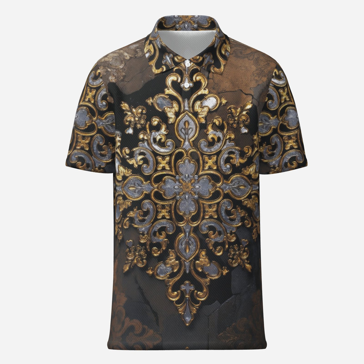 Men's Gilded Baroque Golf Polo by QuinZen Collective – view 6