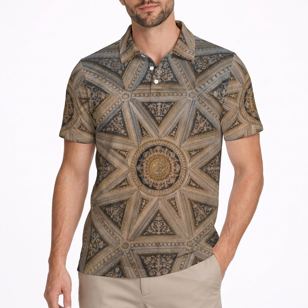 Men's Sandstone Starburst Golf Polo by QuinZen Collective – view 1