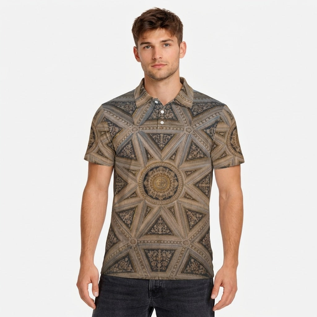 Men's Sandstone Starburst Golf Polo by QuinZen Collective – view 4