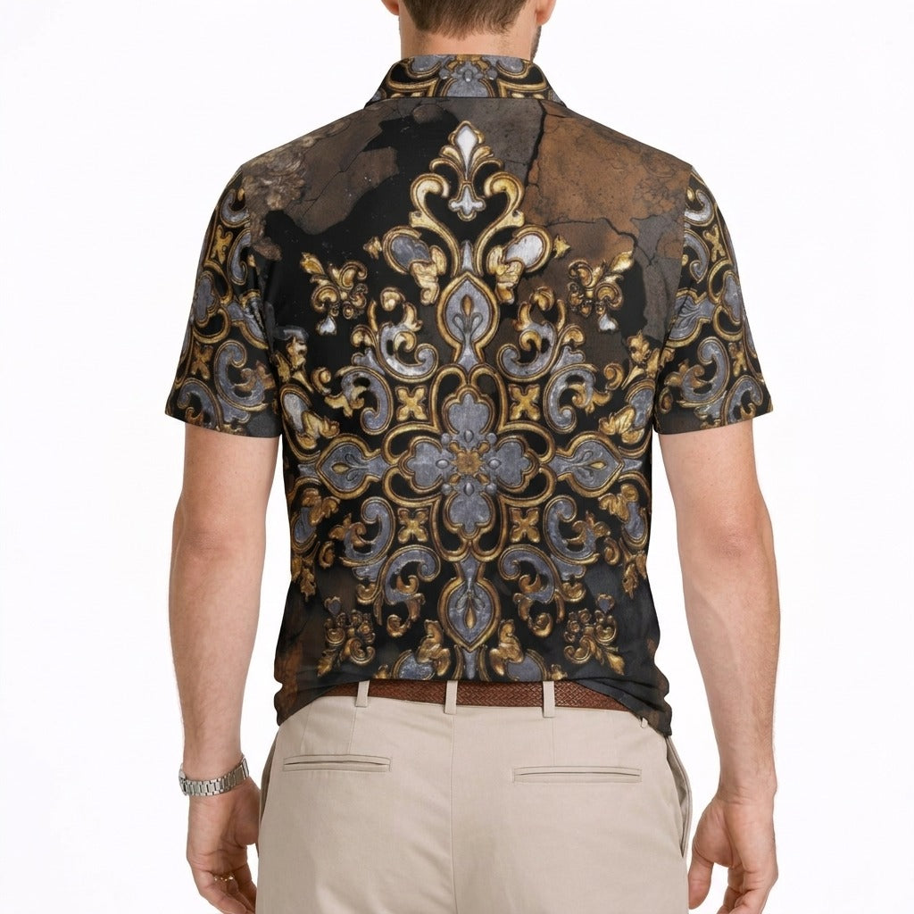 Men's Gilded Baroque Golf Polo by QuinZen Collective – view 1
