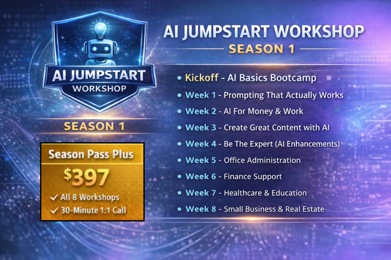 AI Jumpstart Workshop Season 1 - Season Pass Plus