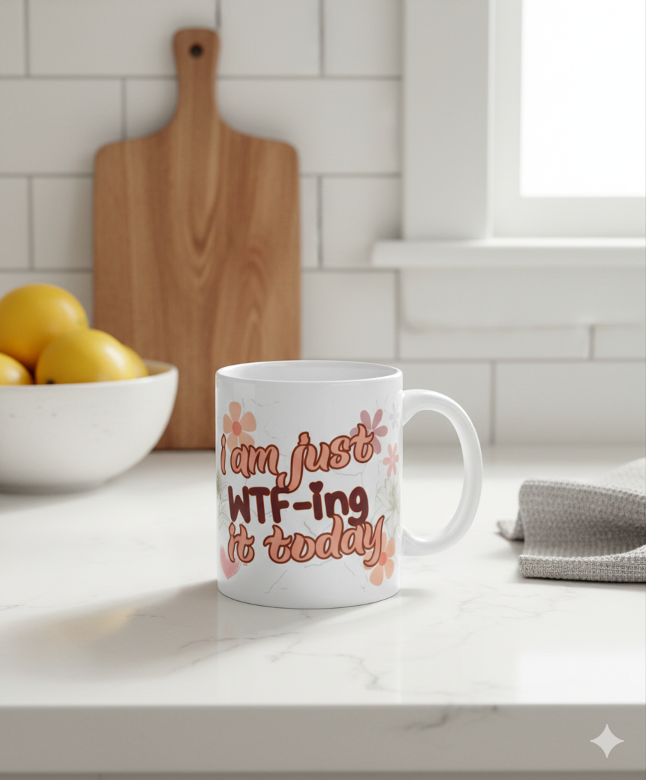 Funny Mug- WTF-ing Today - Witty, Sarcastic Ceramic Coffee Mug, Funny Coffee Cup, Gift for Friends, Mother's Day Mug, Tea Lover's Gift Beverage Drinkware 11Oz Apparel