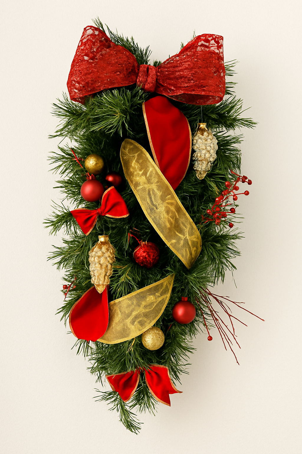 Winter Elegance Teardrop Swag – Holiday Decor Apparel