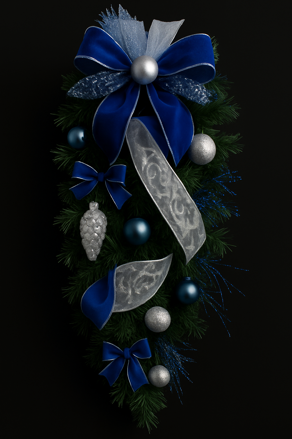Winter Elegance Teardrop Swag – Holiday Decor Apparel
