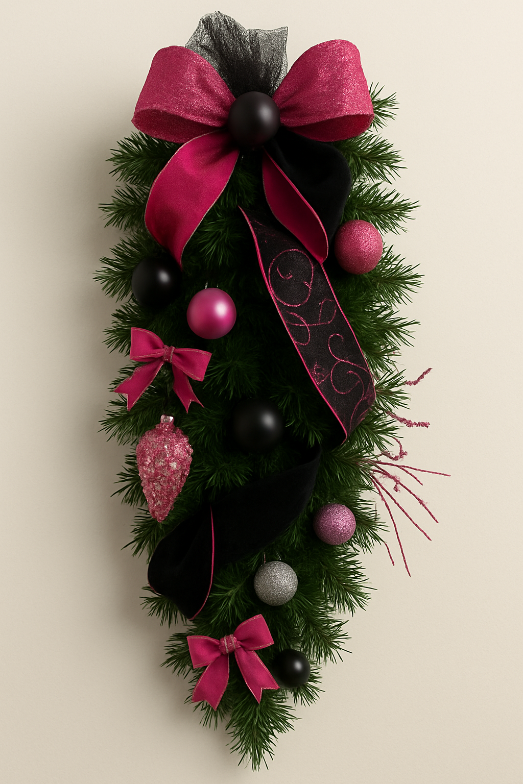 Winter Elegance Teardrop Swag – Holiday Decor Apparel