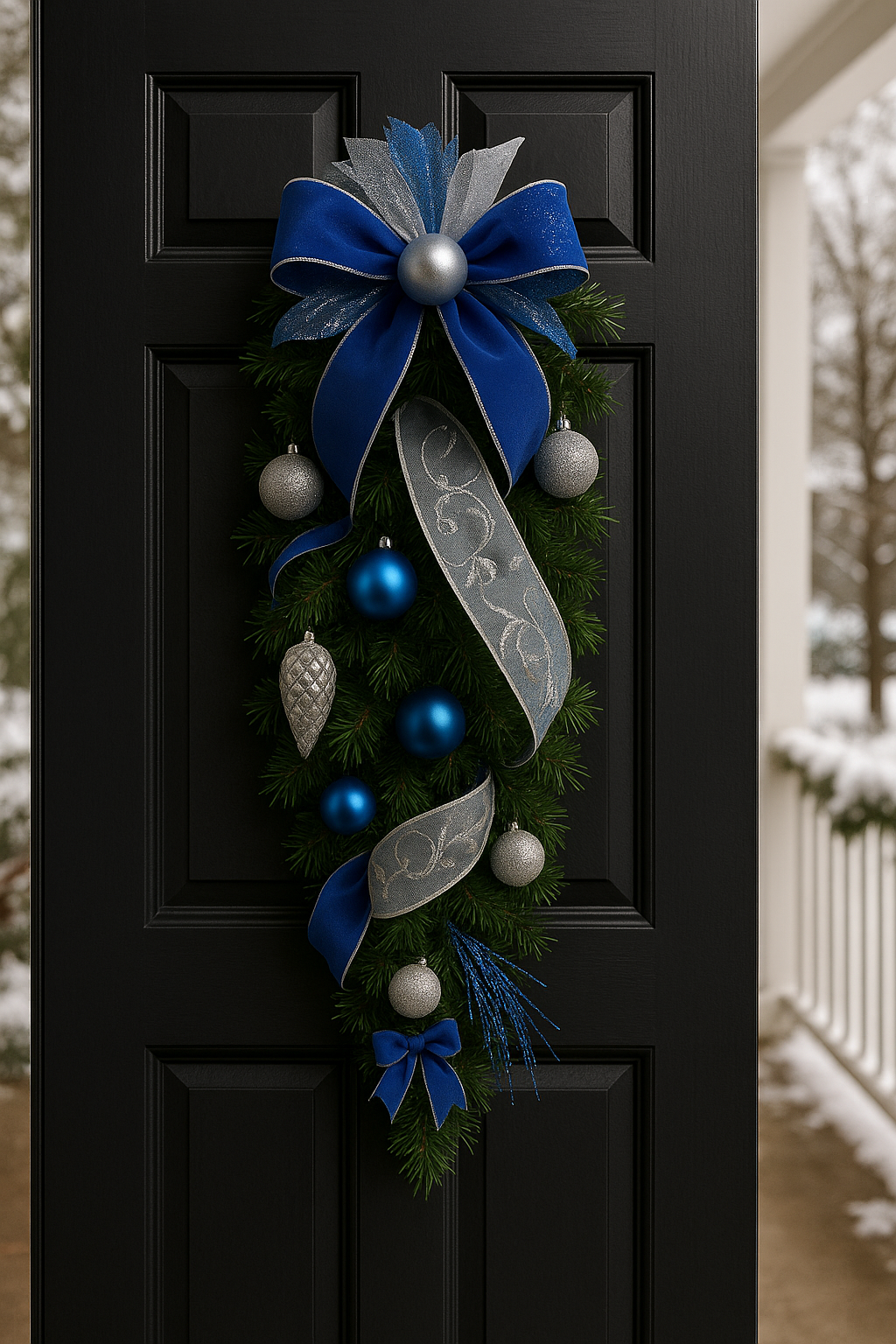 Winter Elegance Teardrop Swag – Holiday Decor Apparel