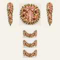 Pink Champagne AI-assisted component concept: 1 wreath, 2 swags and 3 separate 5-foot garlands, 15 feet total; not to scale; not finished-product photography